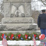 placing a wreath
